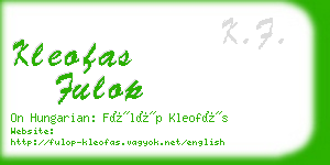 kleofas fulop business card